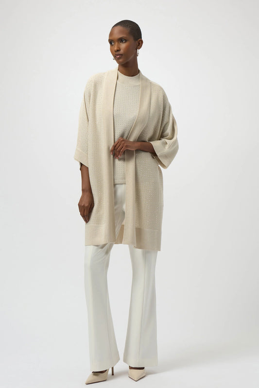 Joseph Ribkoff Sweater Knit Cardigan with Rhinestone Detail