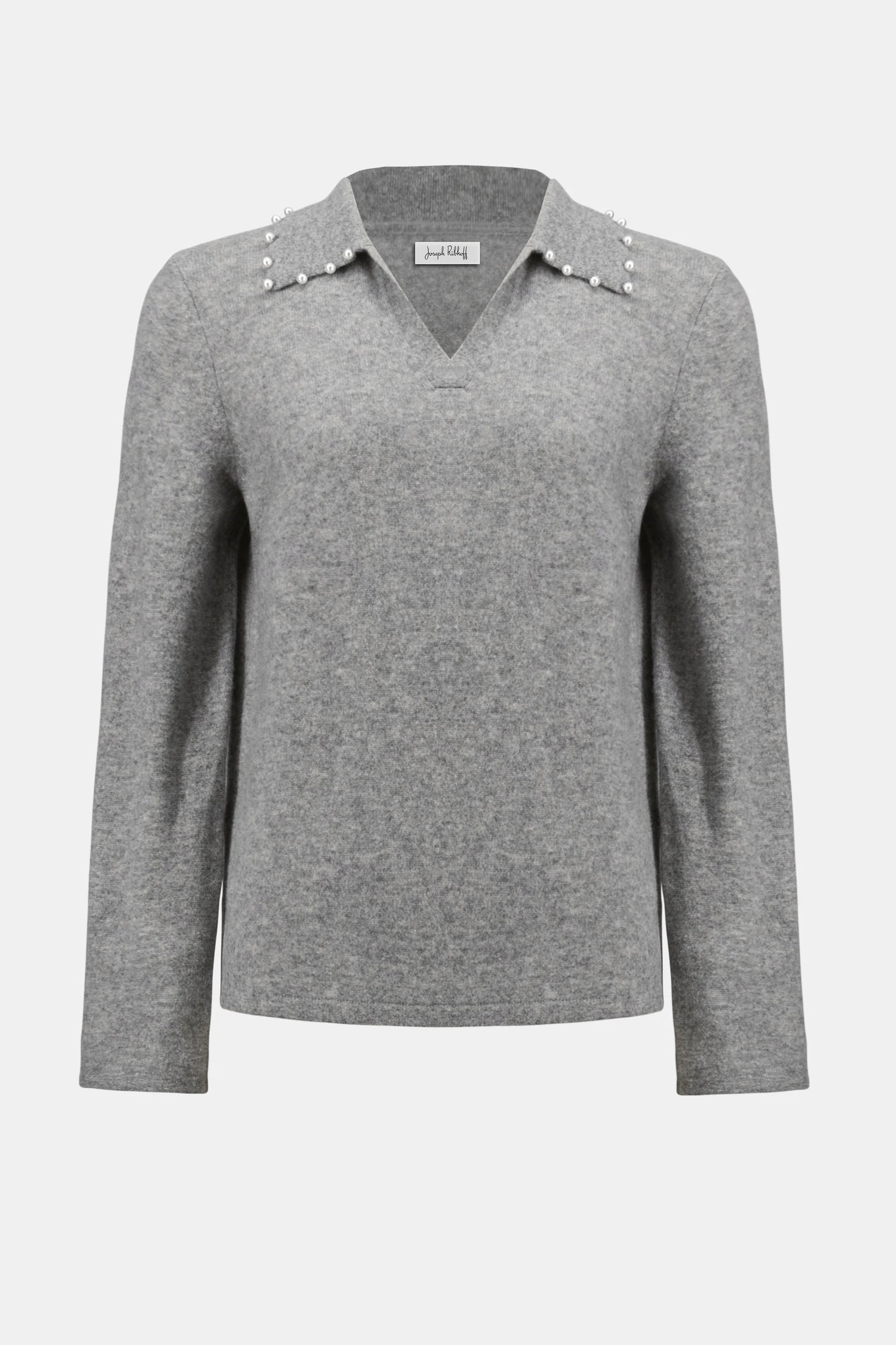 Joseph Ribkoff Grey Cashmere Jumper with Pearl Detail