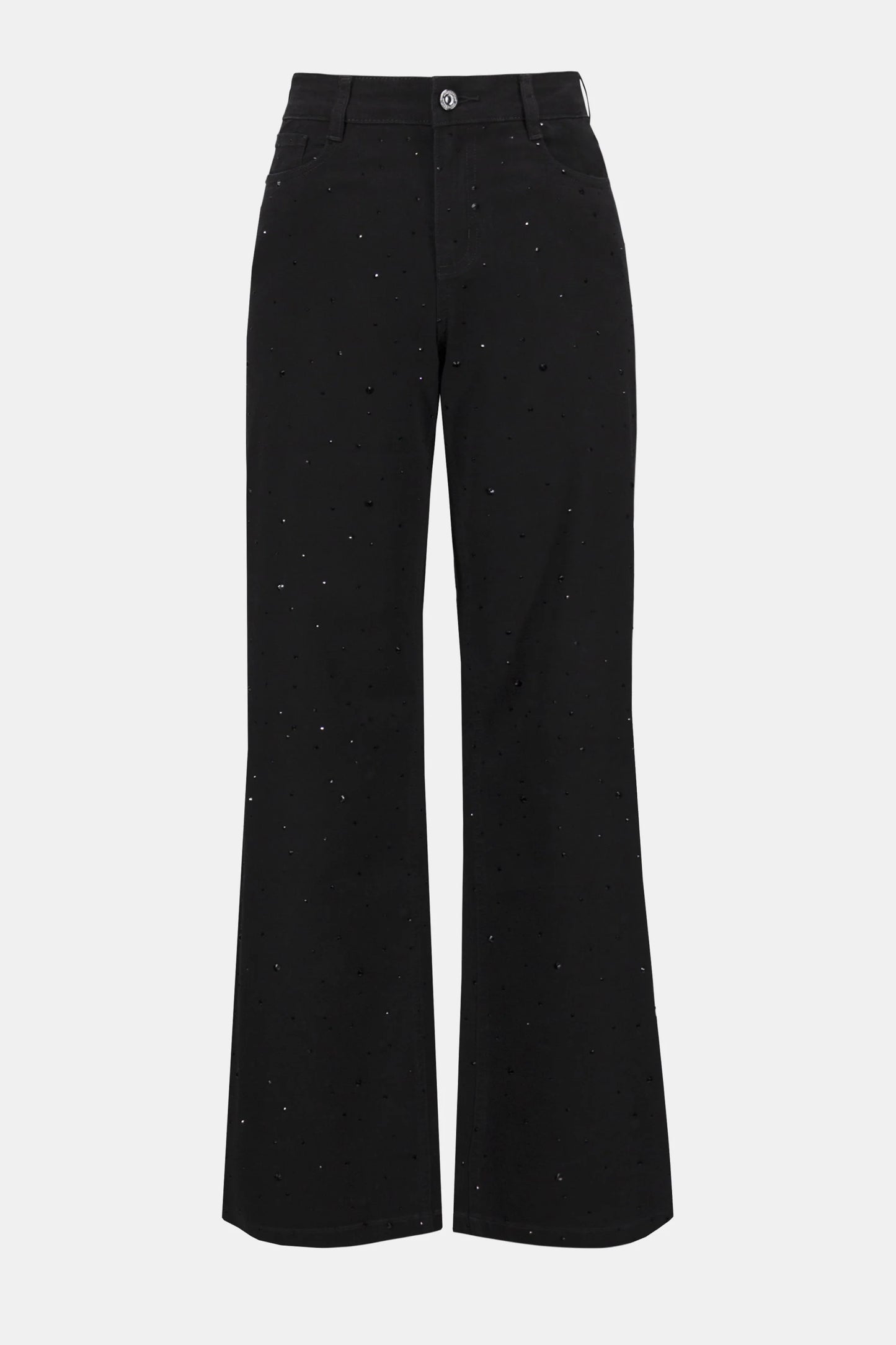 Classic Wide Leg Jeans with Rhinestones