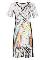 Load image into Gallery viewer, Short Sleeve Side Panelled Print Dress 25607
