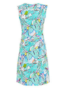 Sleeveless Abstract Print Dress 25614