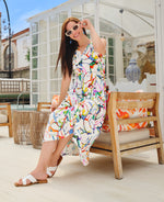 Load image into Gallery viewer, Sleeveless Abstract Print Midi Dress 25646
