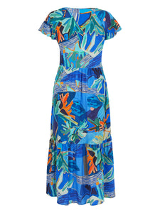 Vibrant Palmetto Print Maxi Dress 25685