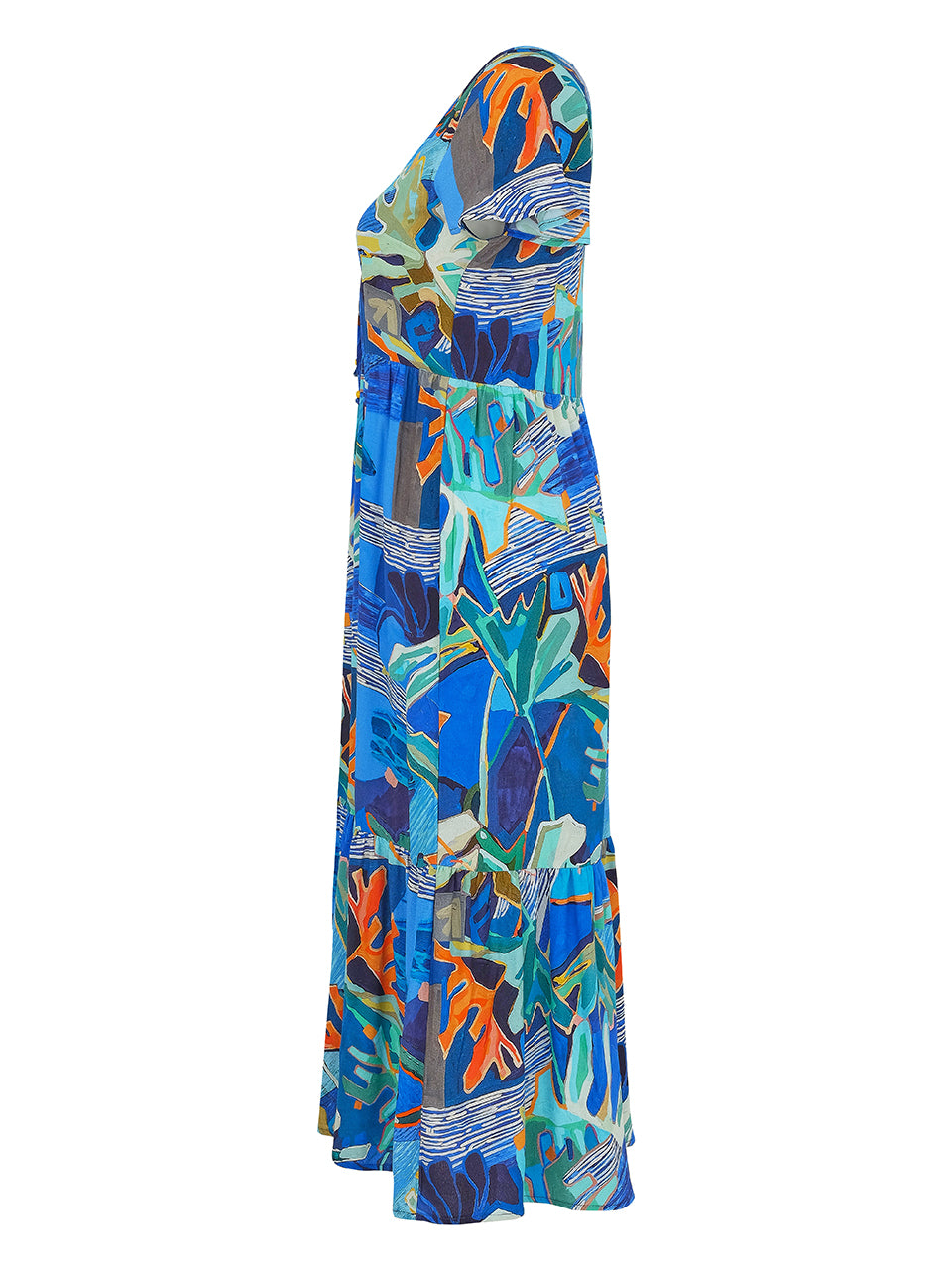 Vibrant Palmetto Print Maxi Dress 25685