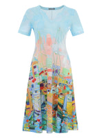 Load image into Gallery viewer, Short Sleeve Cotton Print Dress 25735
