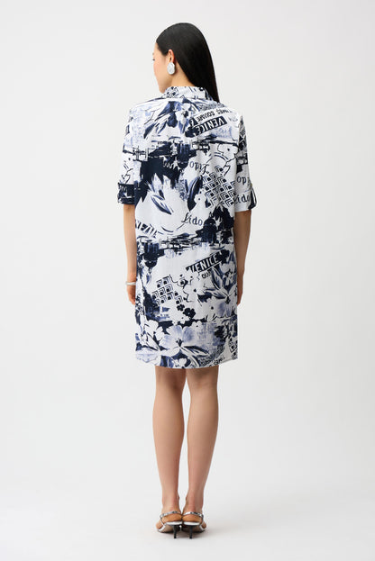Joseph Ribkoff Conversational Stretch Print Shirt Dress