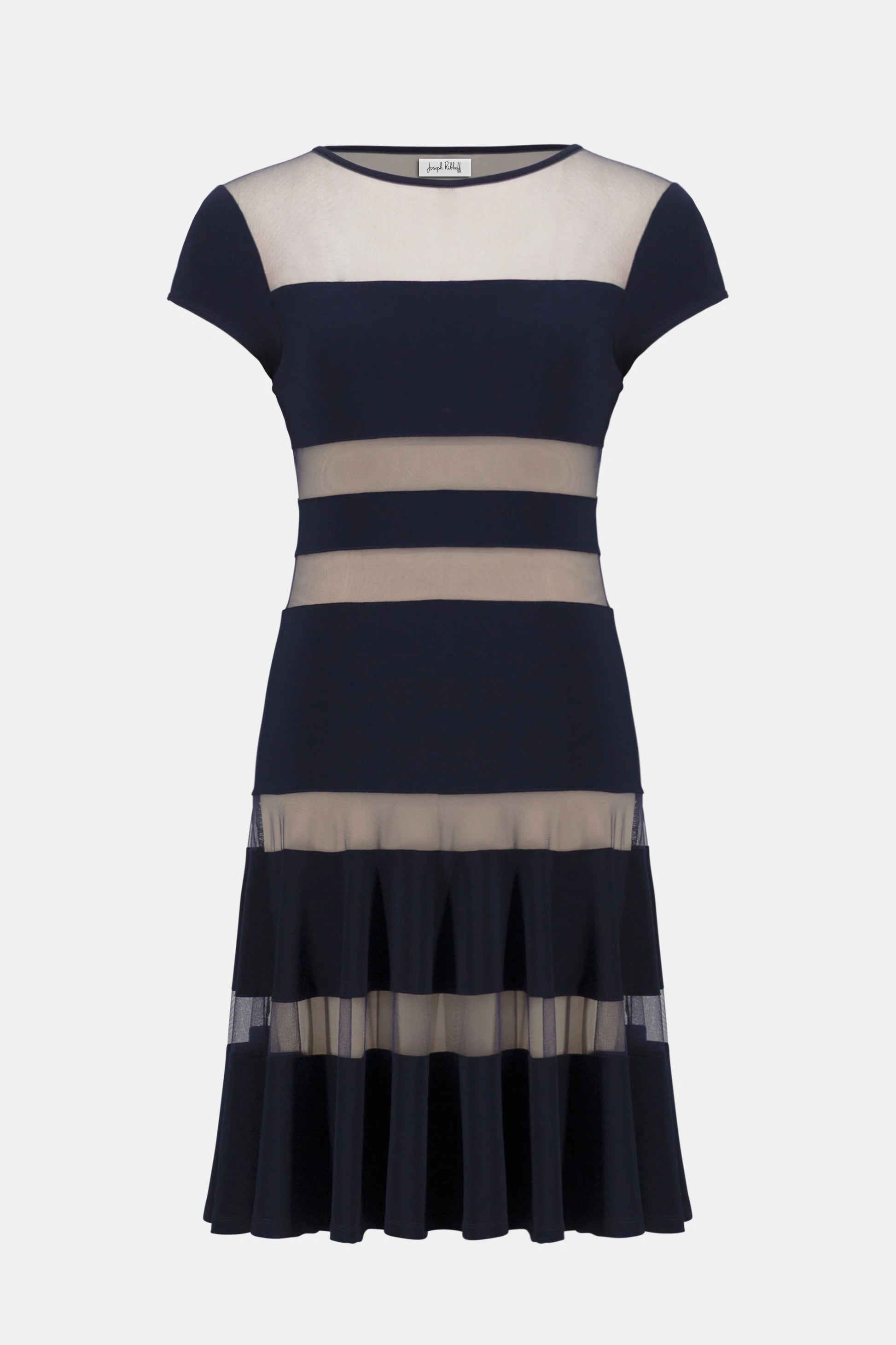 Fit and Flare Dress With Mesh Inserts - Lucindas on-line