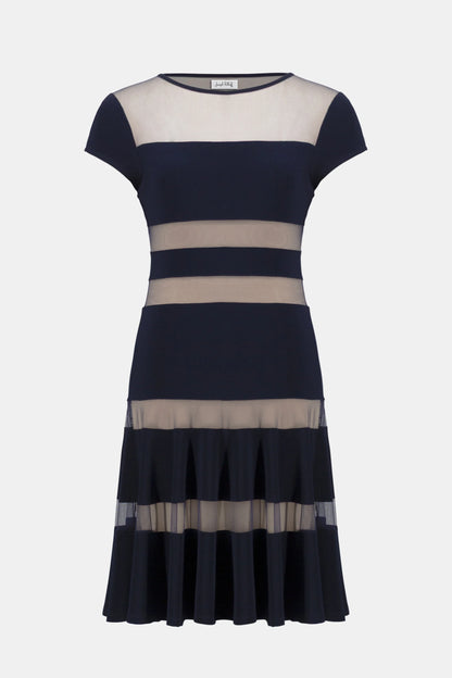 Fit and Flare Dress With Mesh Inserts - Lucindas on-line