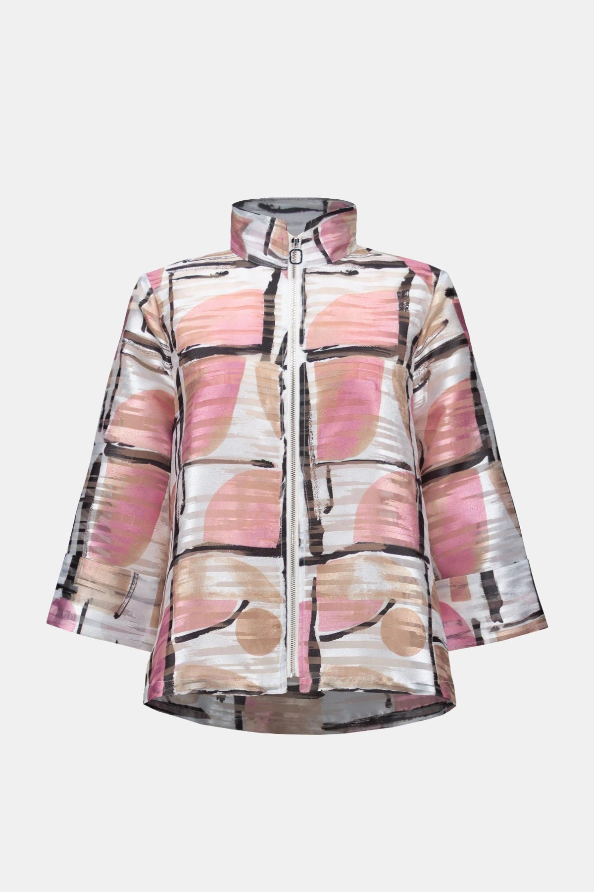 Organza Jacquard Abstract Print Boxy Jacket