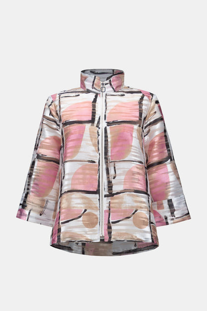 Organza Jacquard Abstract Print Boxy Jacket