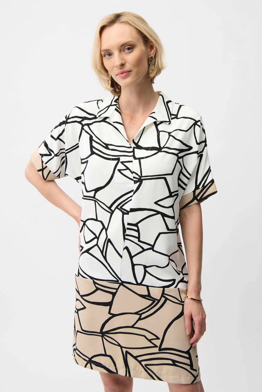Abstract Print Shirt Dress