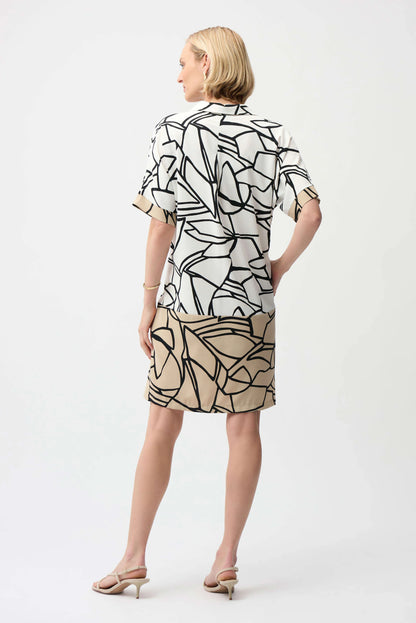 Abstract Print Shirt Dress