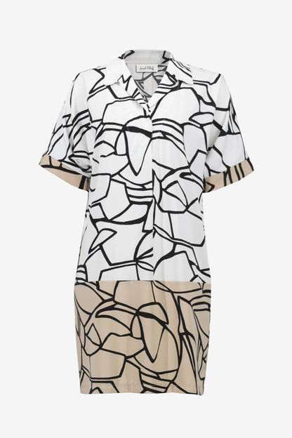 Abstract Print Shirt Dress