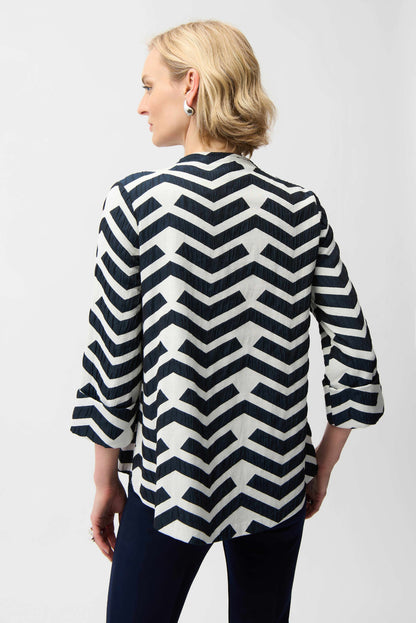 Geometric Jacquard Trapeze Jacket