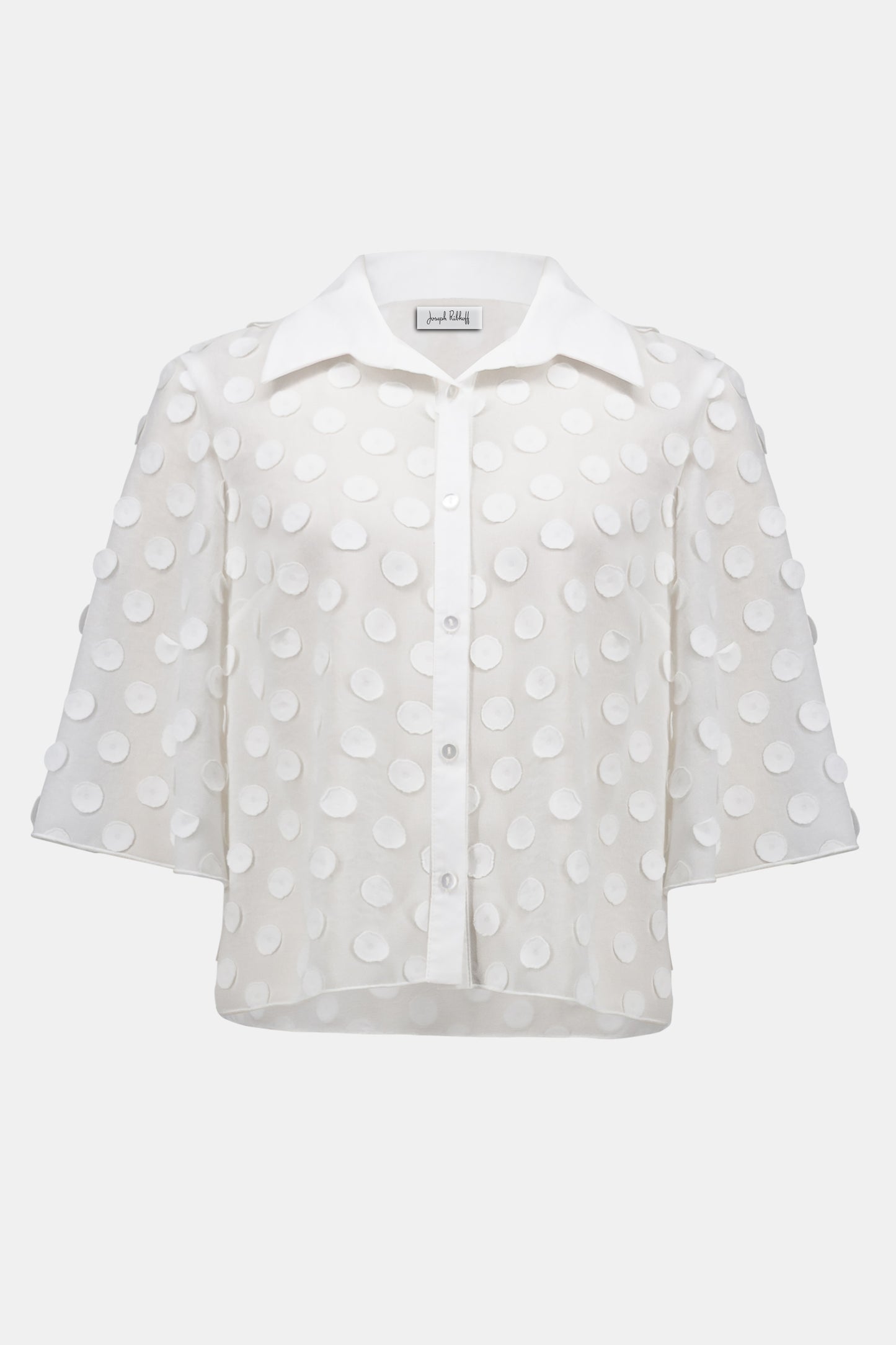 3D Dot Jacquard Boxy Blouse