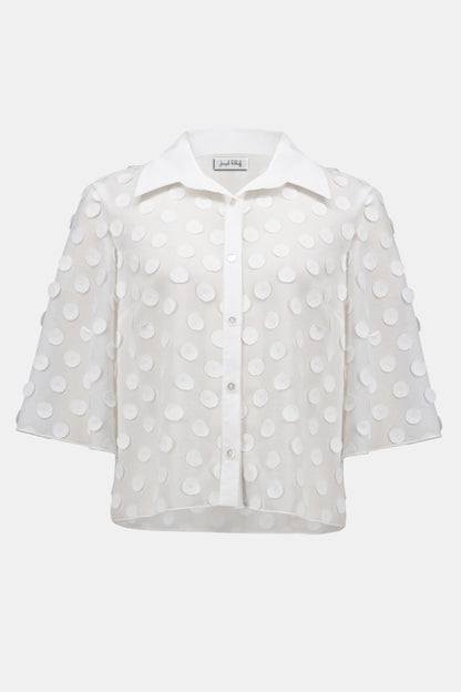 3D Dot Jacquard Boxy Blouse