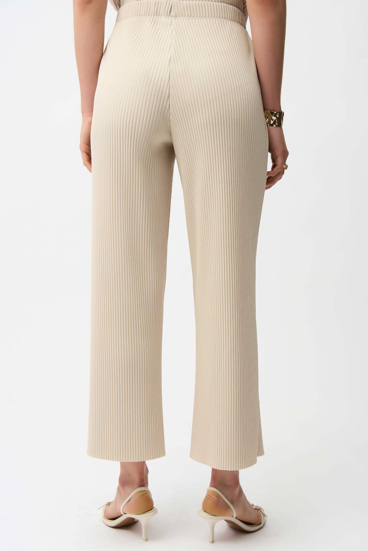 Pleated Scuba Crepe Wide Leg Pull-On Trousers