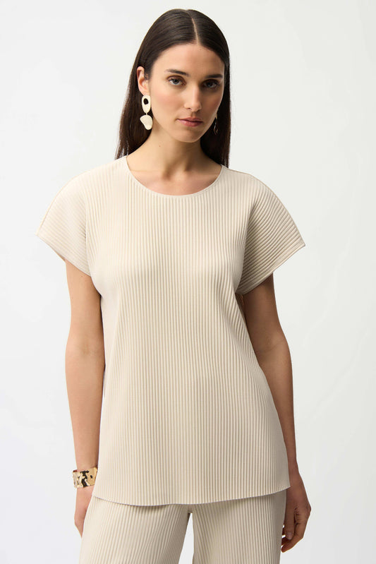 Joseph Ribkoff Pleated Scuba Crepe Boxy Top