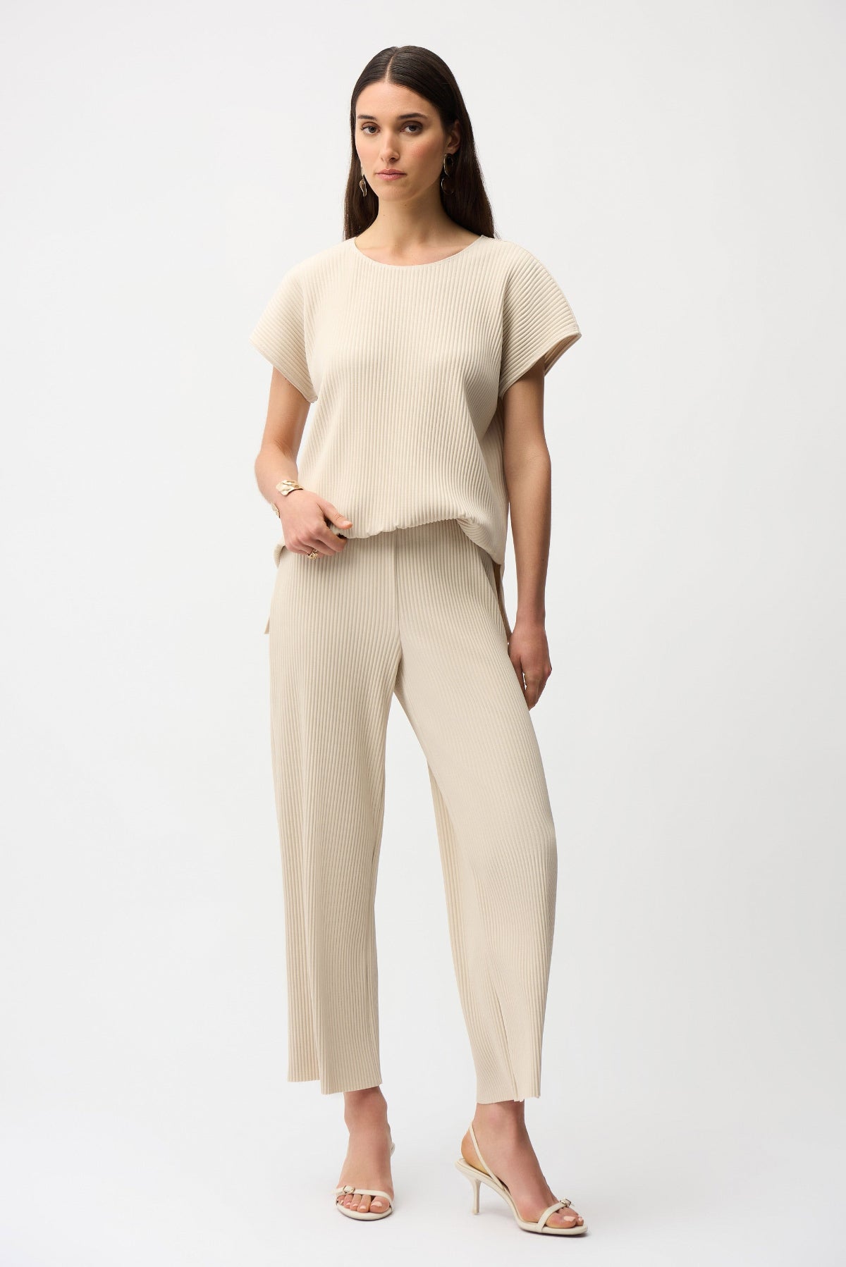 Joseph Ribkoff Pleated Scuba Crepe Boxy Top