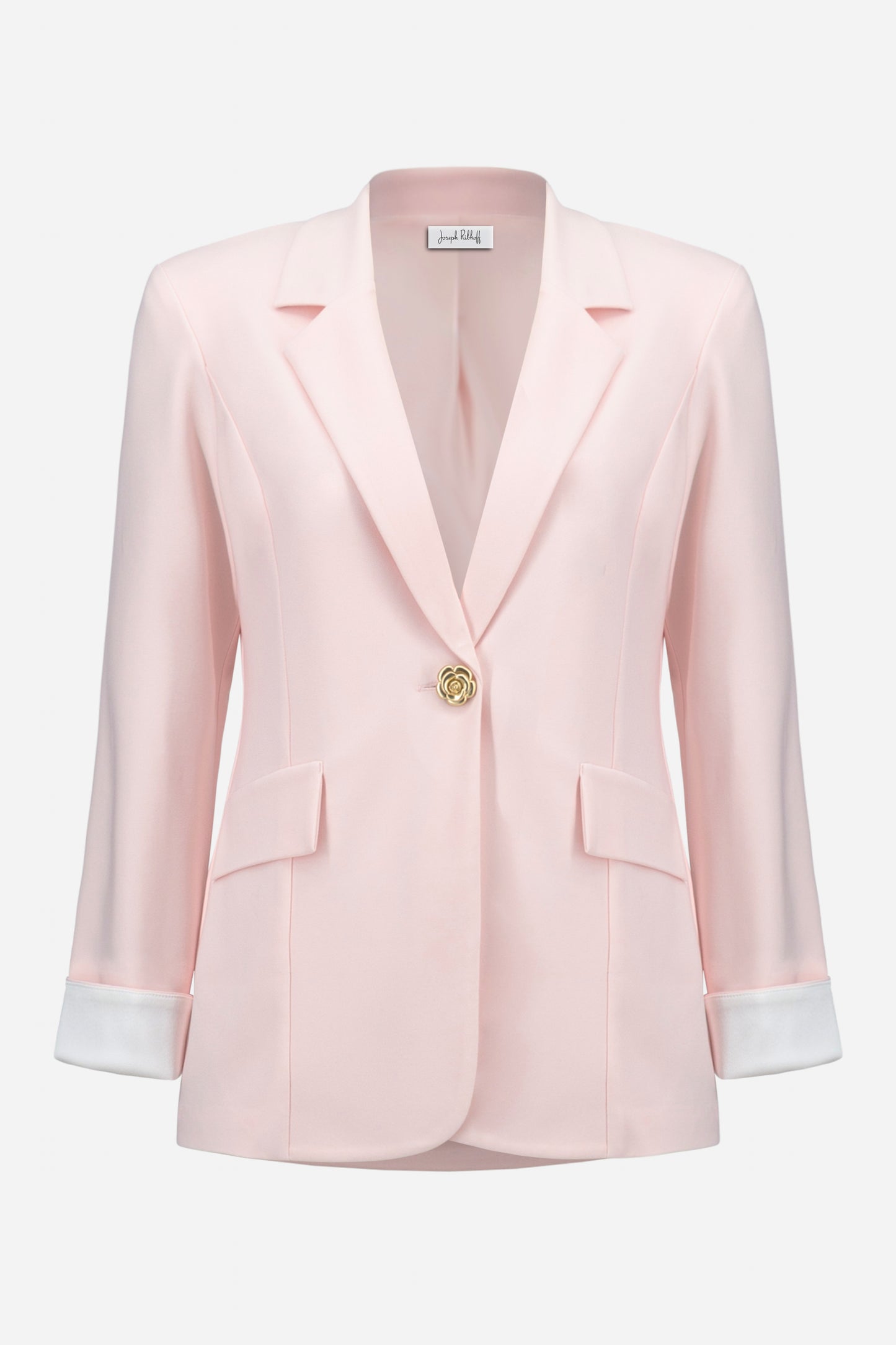 Silky Knit Fitted Blazer With Statement Button