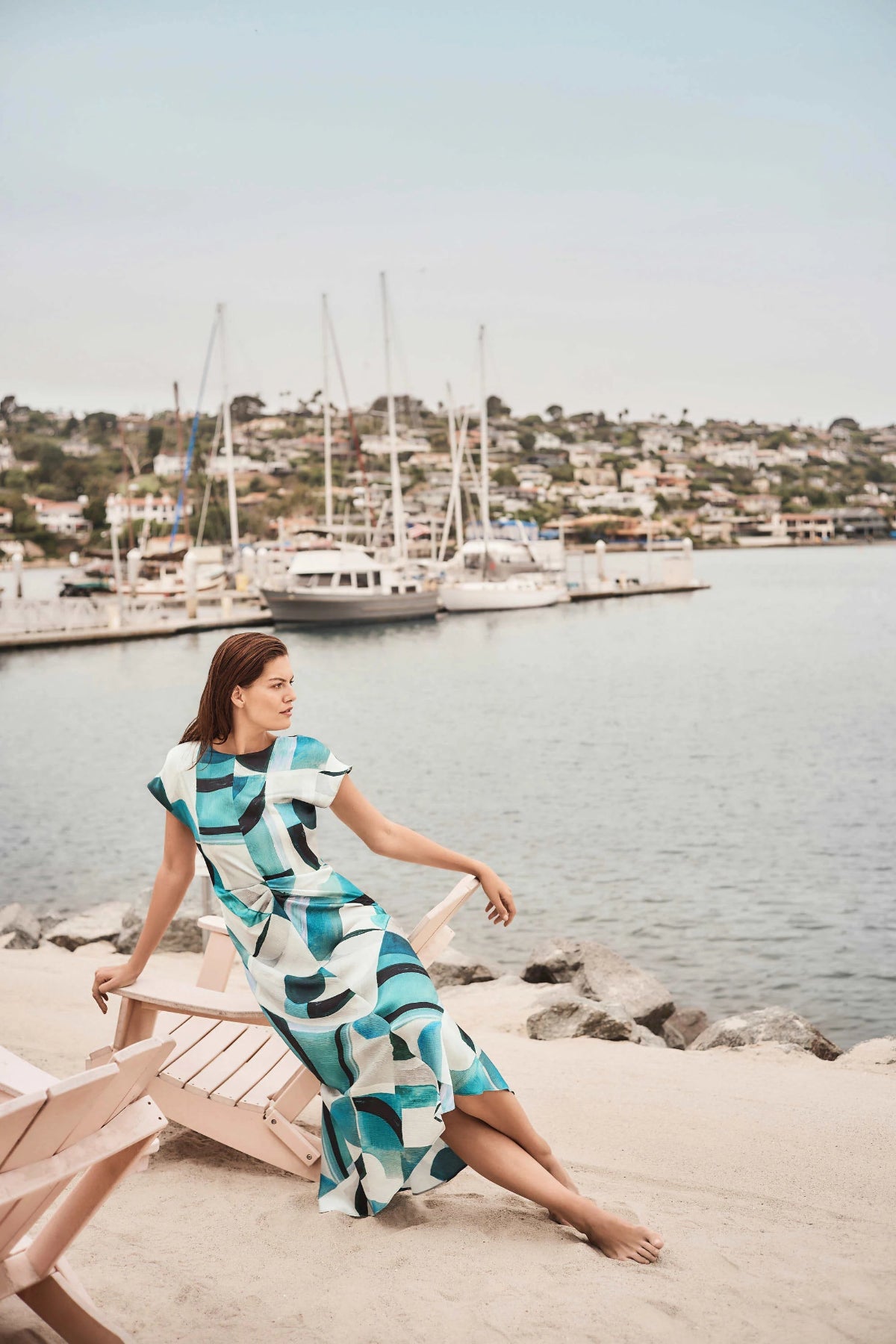 Textured Satin Geometric Print Fit and Flare Dress