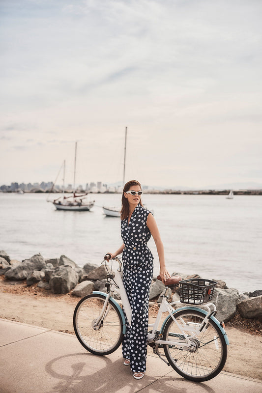 Georgette Dot Print Wide Leg Trousers