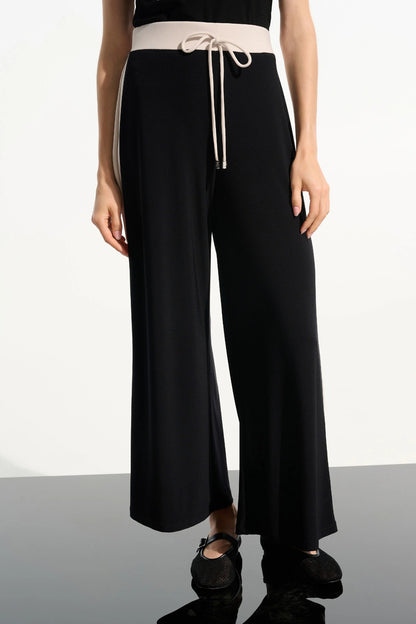 Colour Block Wide Leg Pull-On Trousers