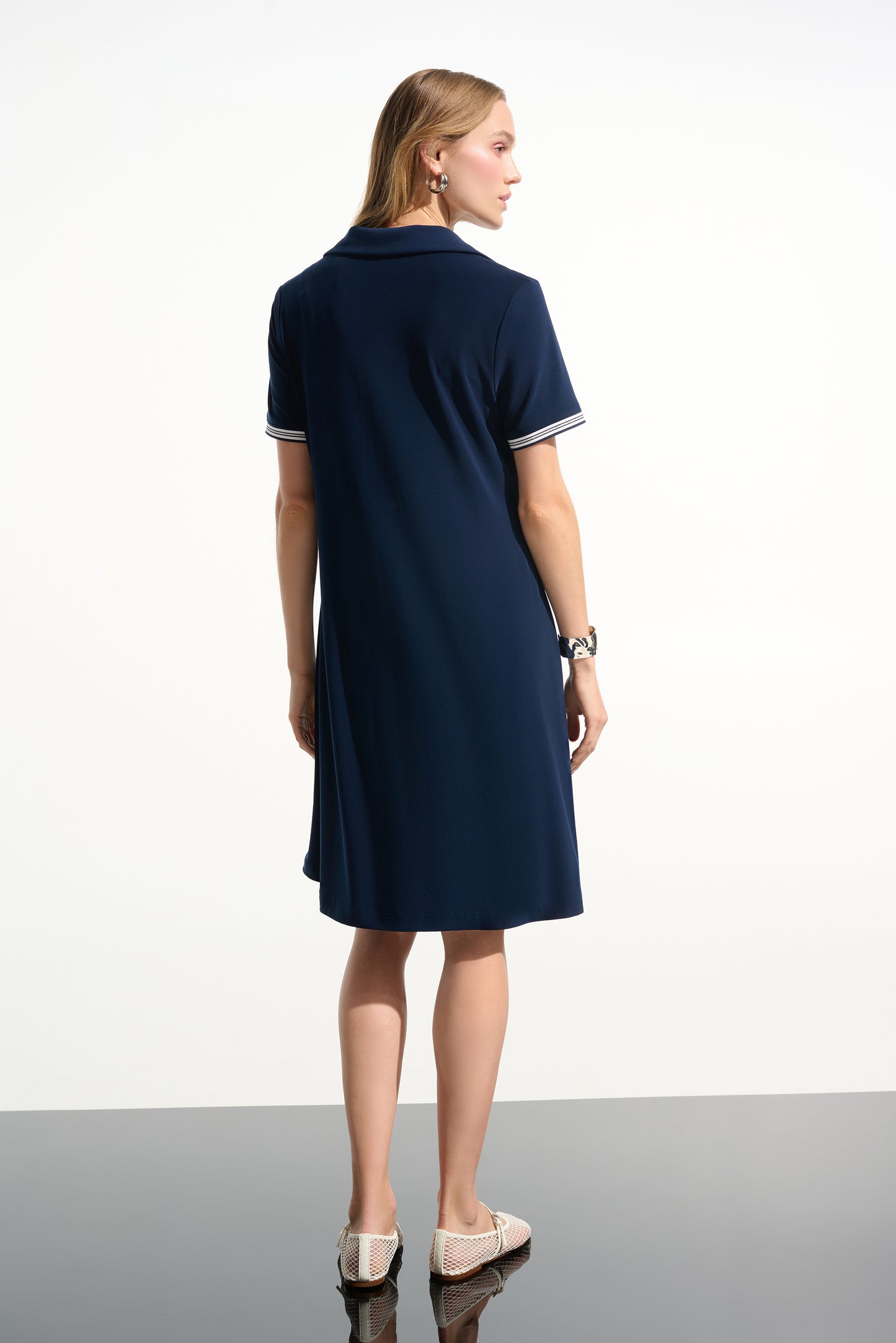 Trapeze Dress With Polo Collar