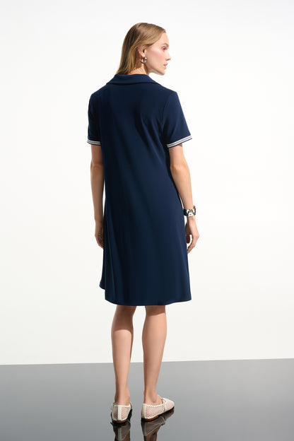 Trapeze Dress With Polo Collar