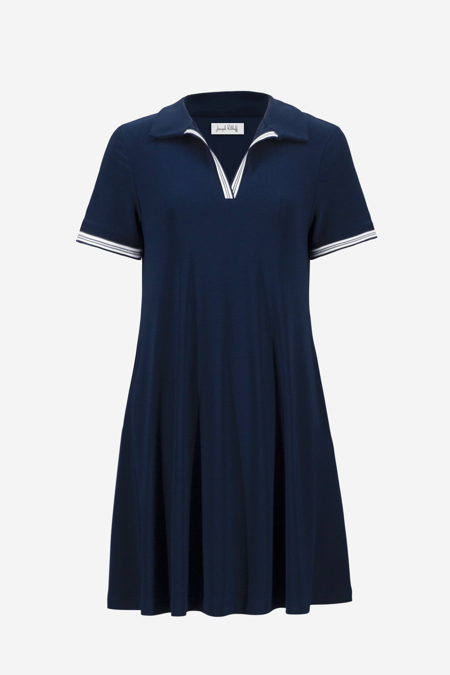 Trapeze Dress With Polo Collar