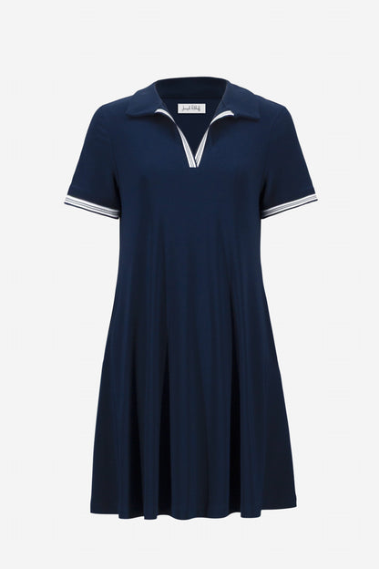 Trapeze Dress With Polo Collar
