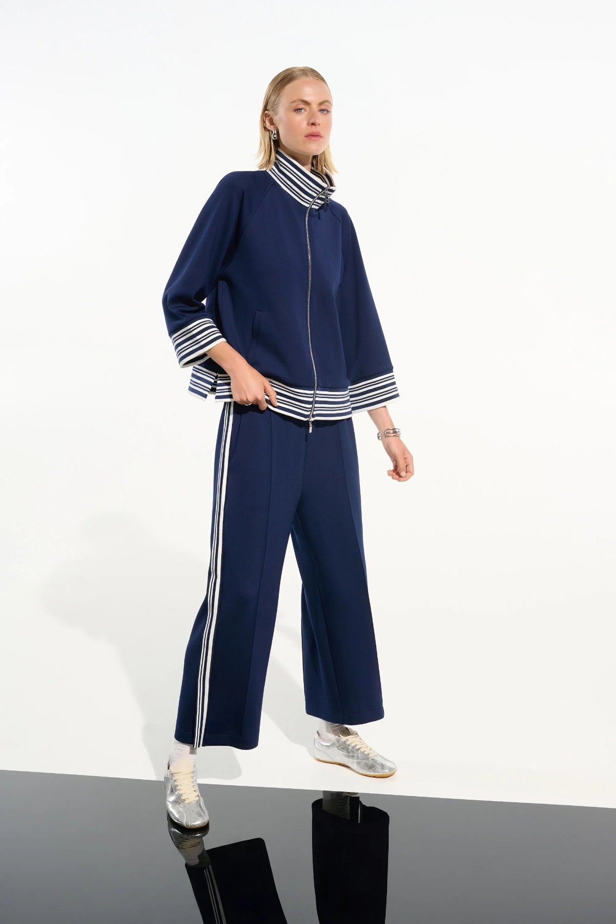 Scuba Jersey Jacket With Funnel Collar