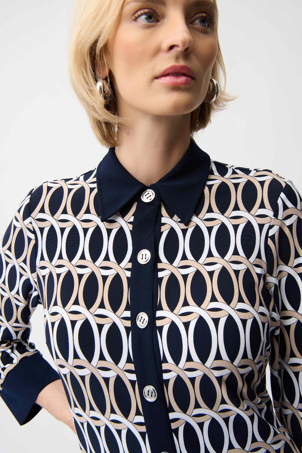 Joseph Ribkoff Geometric Print A-Line Shirt Dress