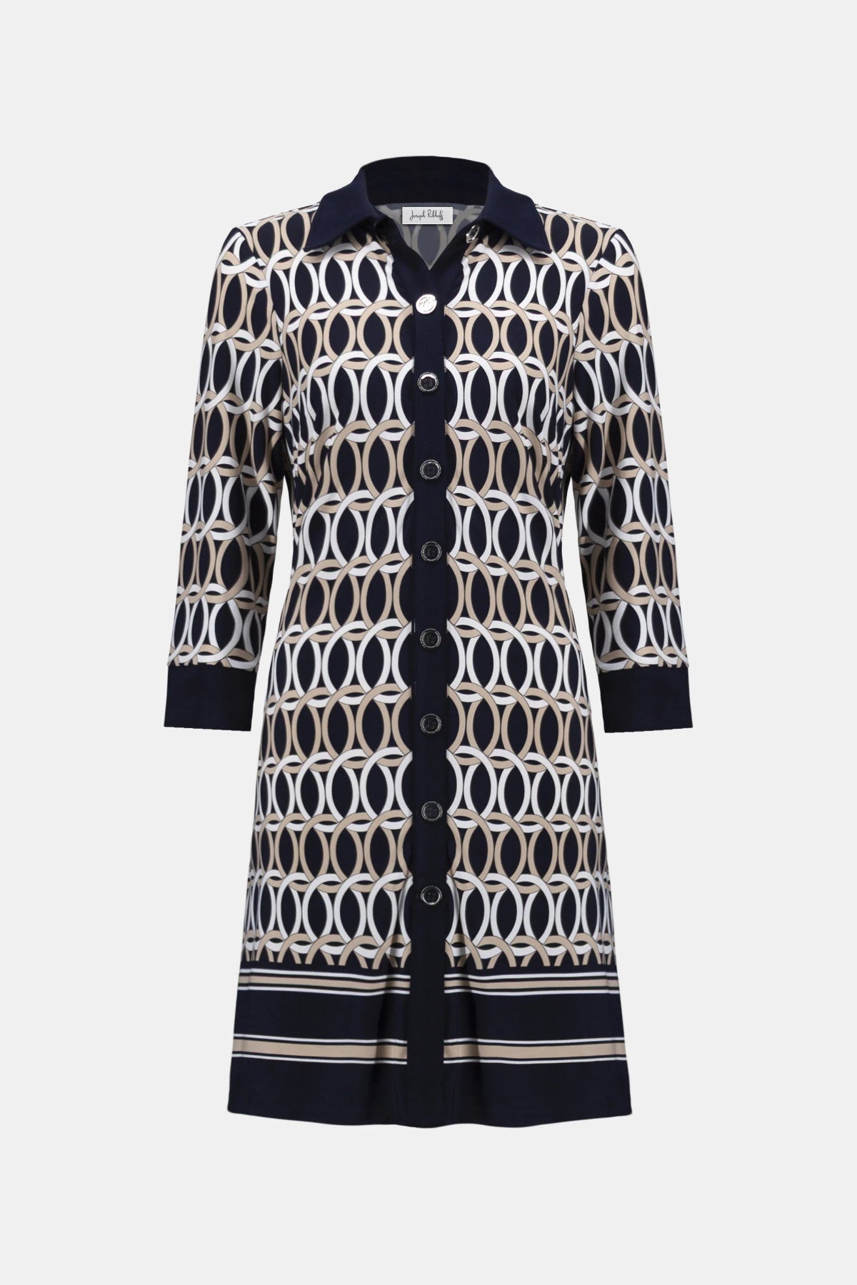 Joseph Ribkoff Geometric Print A-Line Shirt Dress