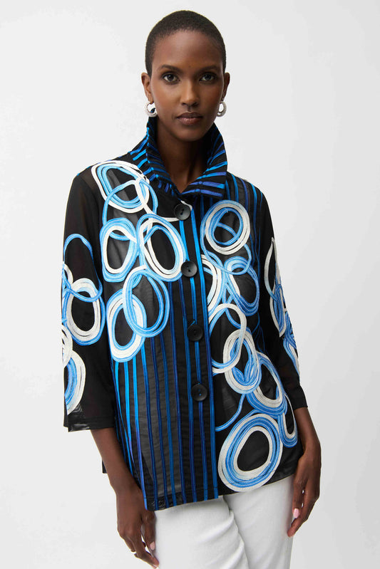 Satin And Mesh Soutache Jacket