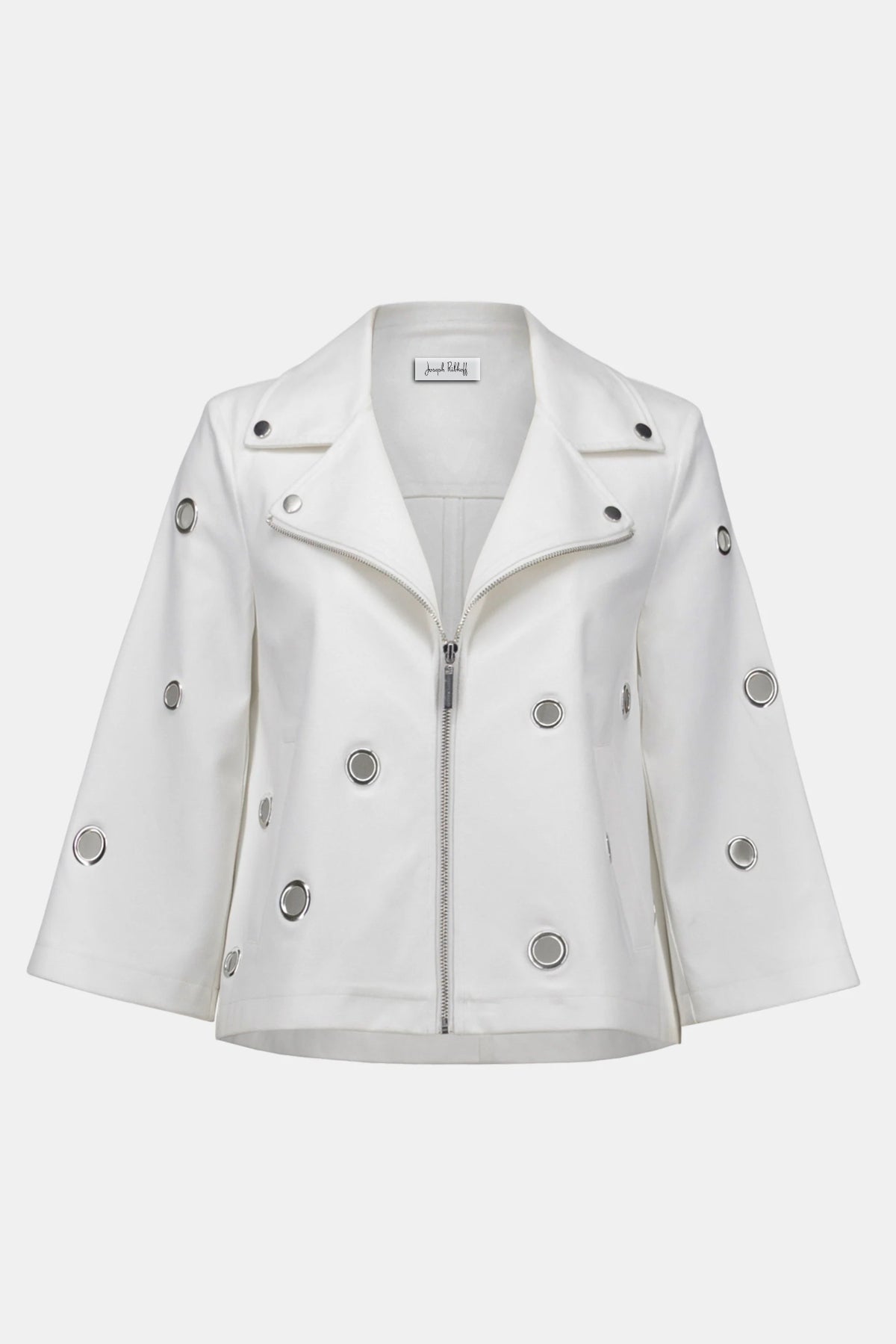 Joseph Ribkoff Foiled Faux Suede Swing Jacket With Eyelets