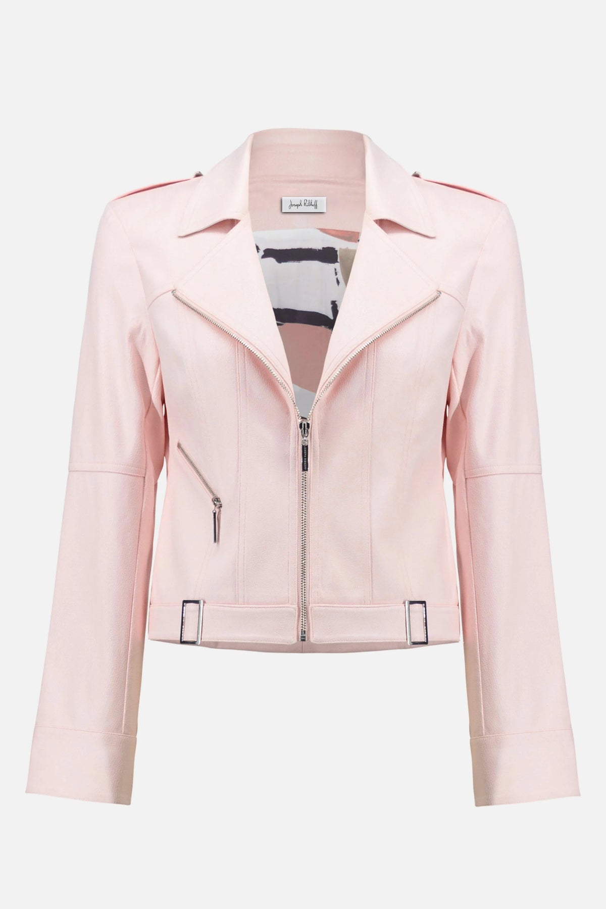 Pink Faux Suede Fitted Jacket