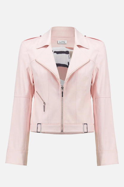 Pink Faux Suede Fitted Jacket