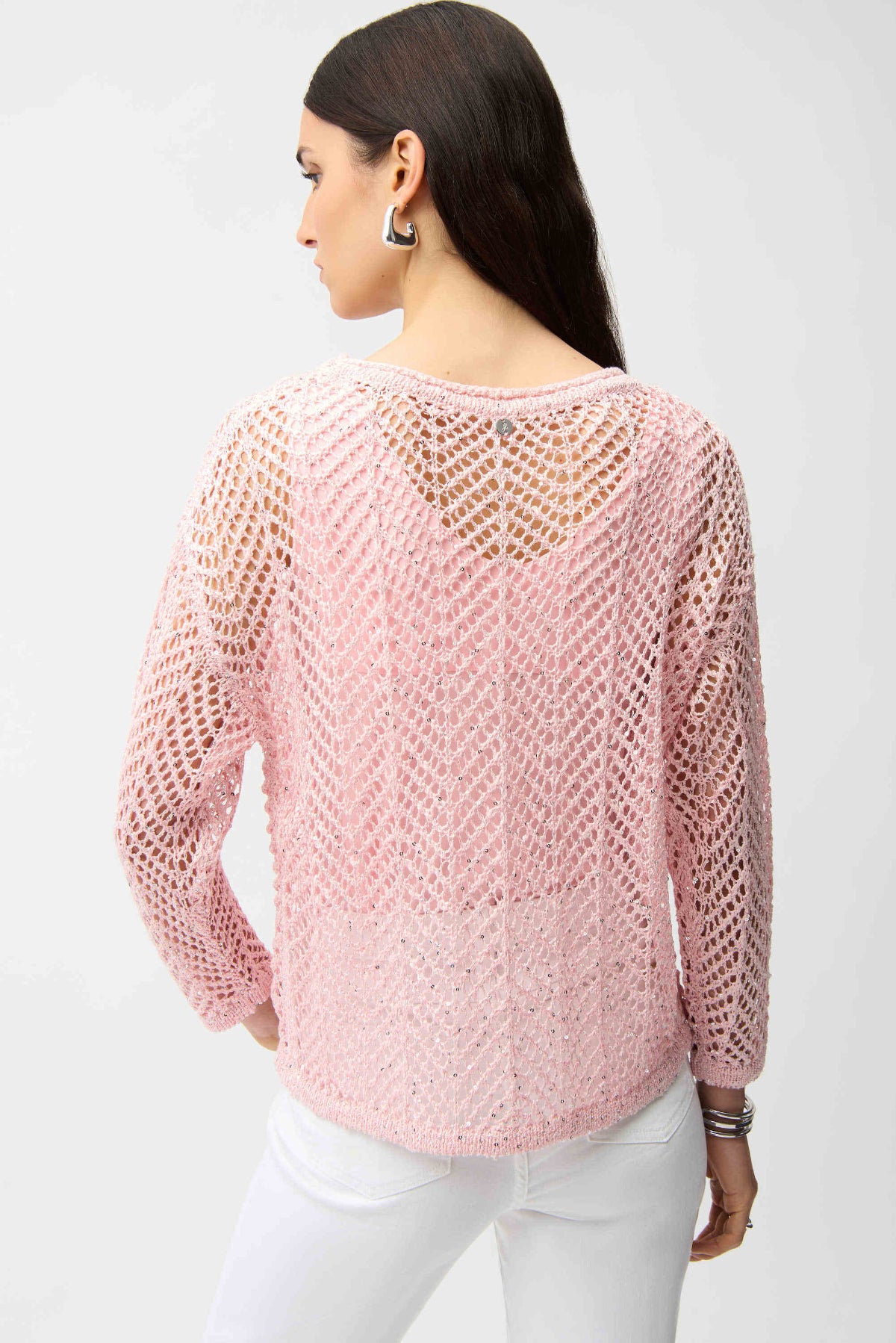 Joseph Ribkoff Sequins Yarn Chevron Long Sleeve Jumper