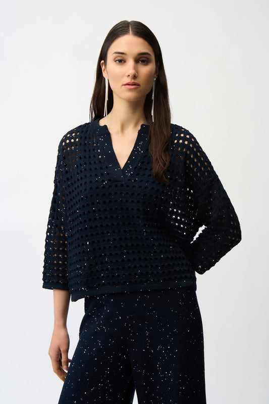 Cotton Blend Open Stitch Boxy Jumper