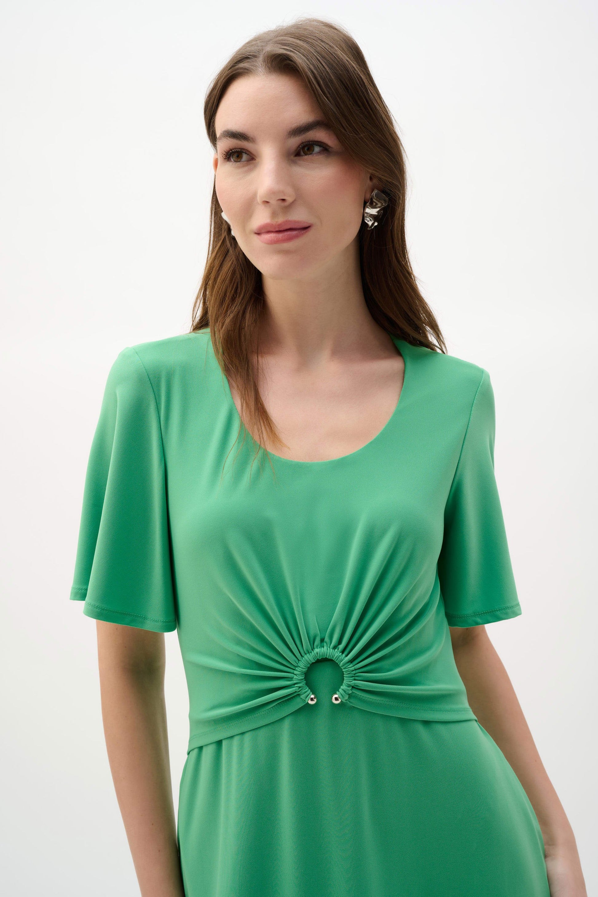 Navy Fit And Flare Dress With Bell Sleeves - Lucindas on-line