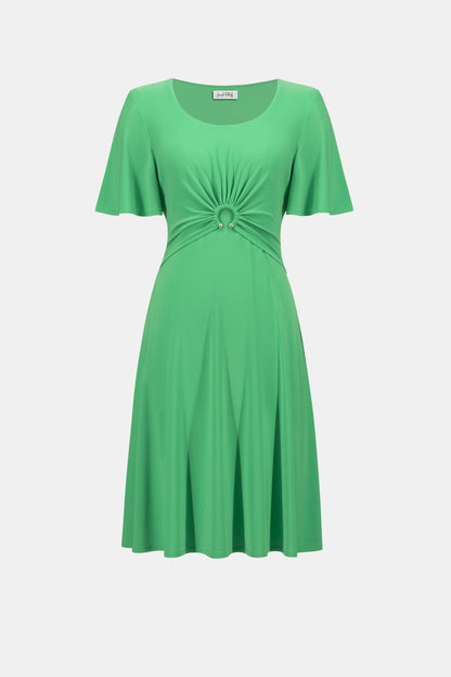 Navy Fit And Flare Dress With Bell Sleeves - Lucindas on-line