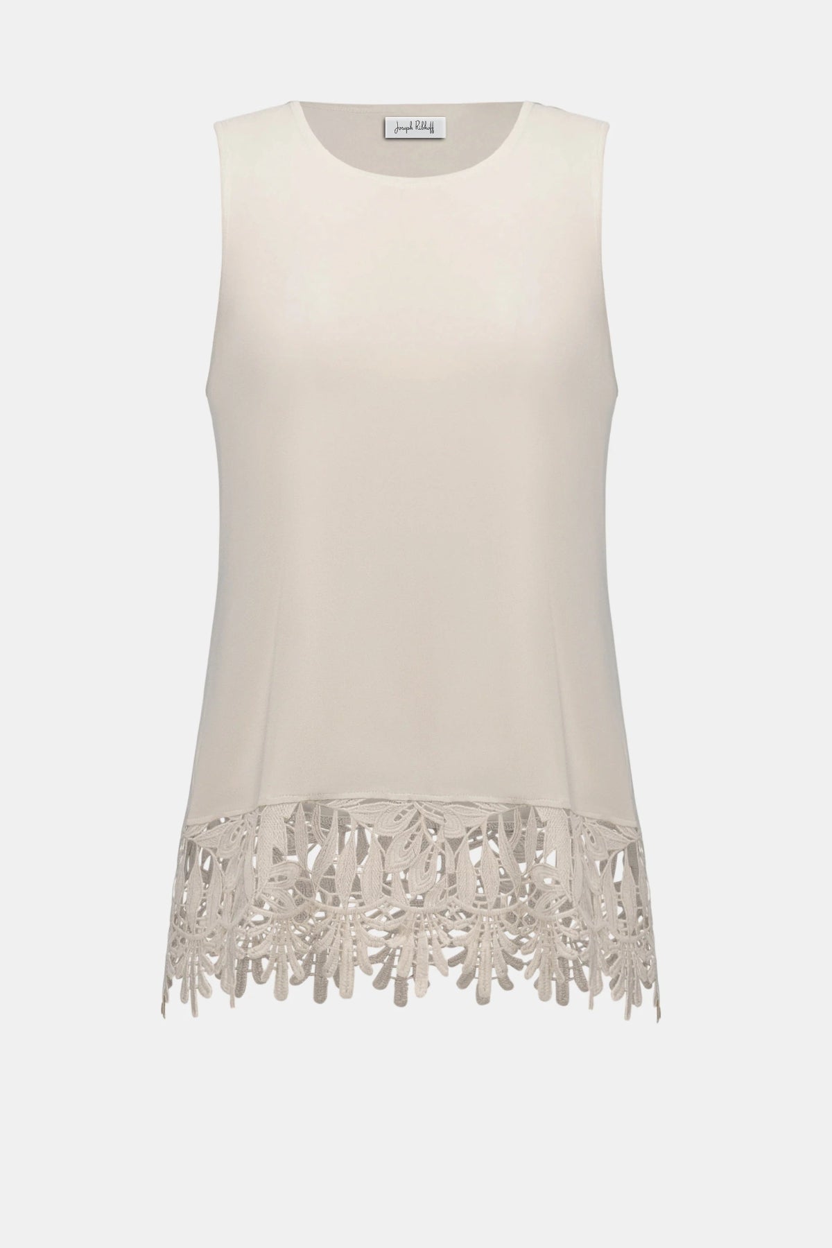 Joseph Ribkoff Sleeveless Top With Guipure Lace Hem