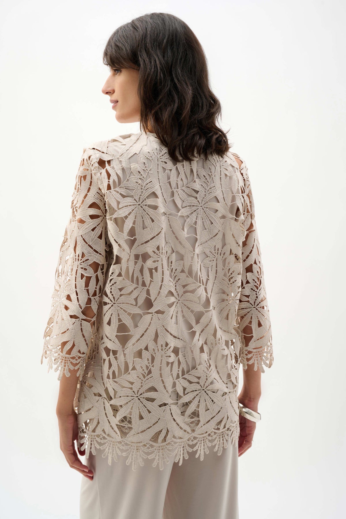 Joseph Ribkoff Guipure Lace Straight Jacket