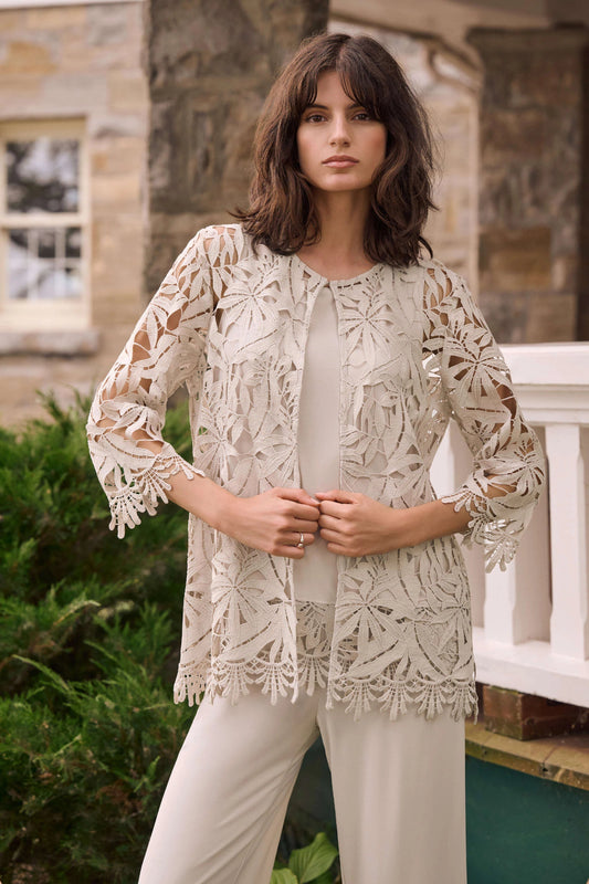Joseph Ribkoff Guipure Lace Straight Jacket