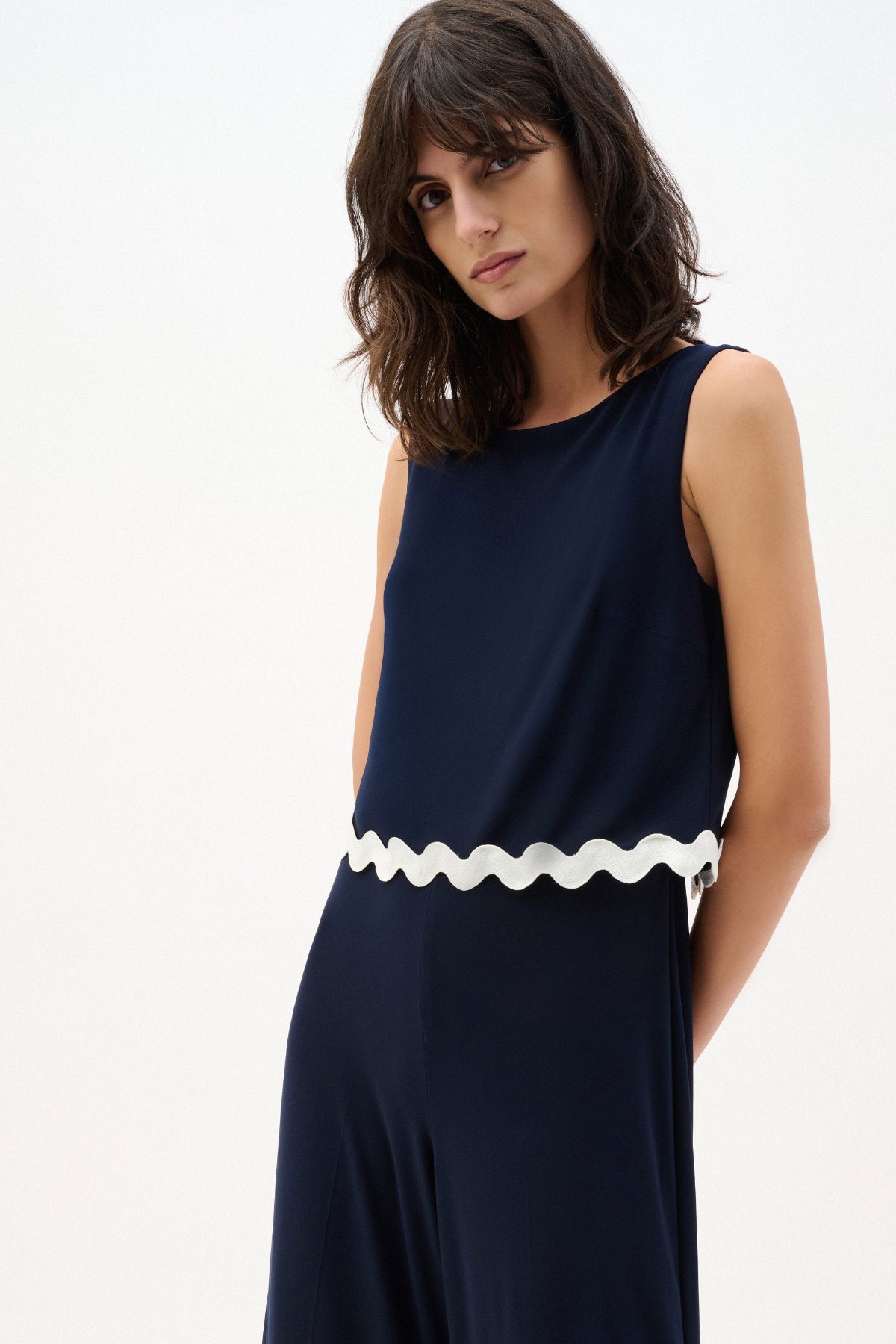 Joseph Ribkoff Culottes Jumpsuit With Contrast Trim