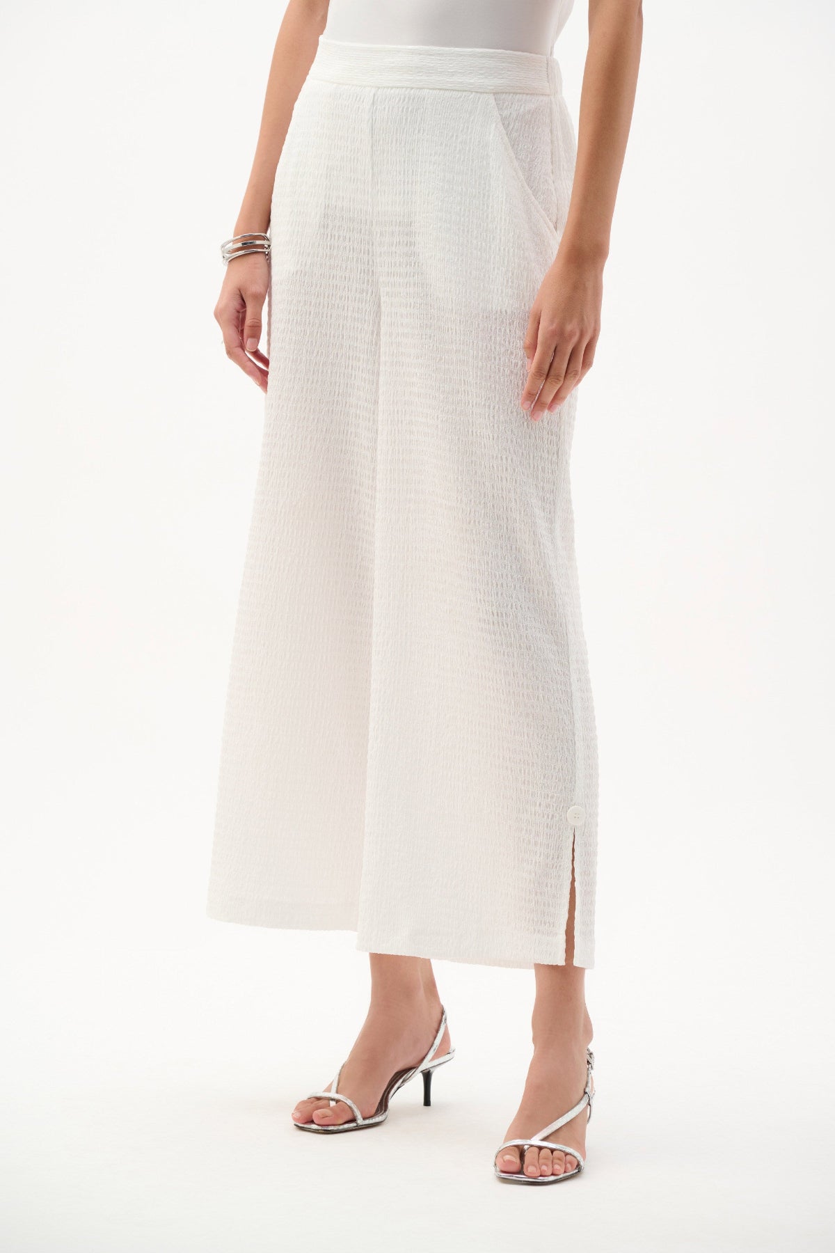Joseph Ribkoff Textured Wide Leg Pull-On Culottes Trousers