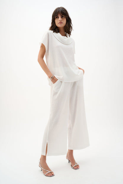 Joseph Ribkoff Textured Wide Leg Pull-On Culottes Trousers