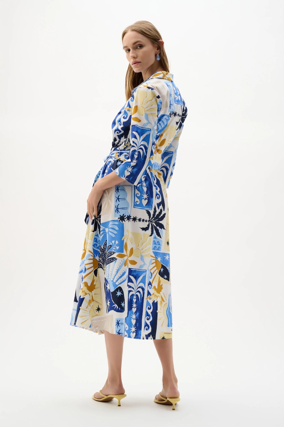 Joseph Ribkoff Tropical Print A-Line Wrap Dress