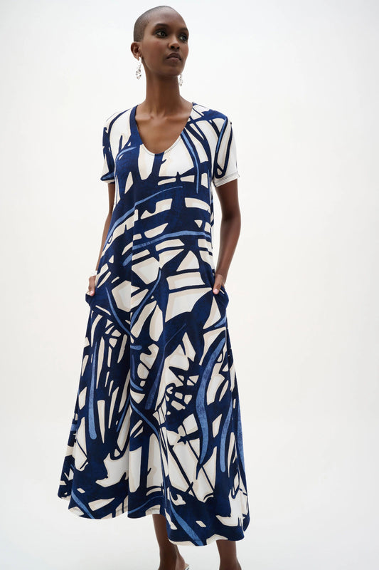 Joseph Ribkoff Abstract Print Trapeze Dress